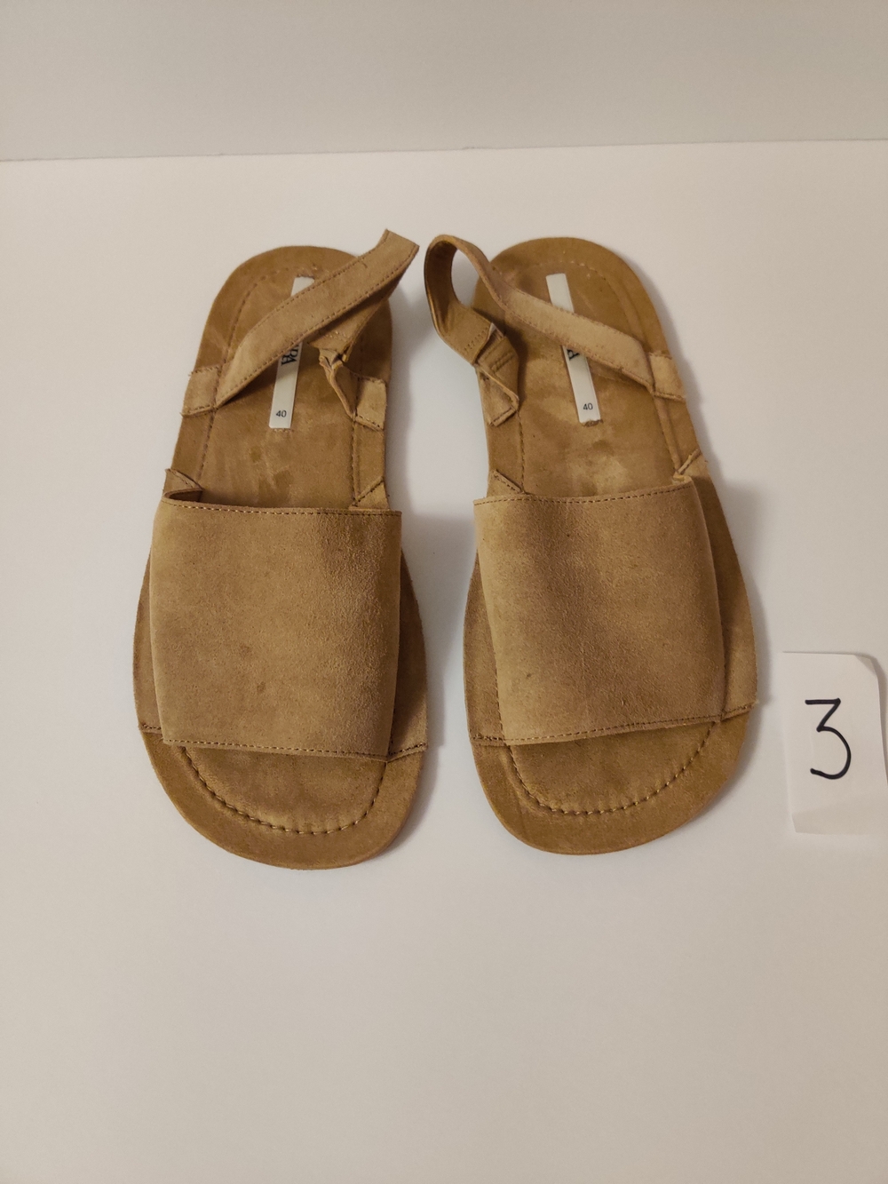 Zara Tan Suede Slide Sandals 9